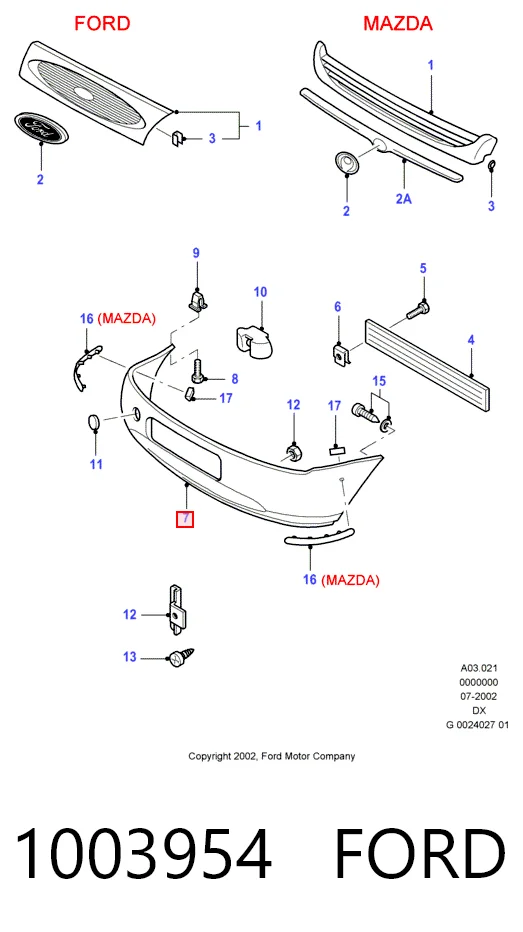 Pára-choque dianteiro para Ford Fiesta COURIER J5S, J3S