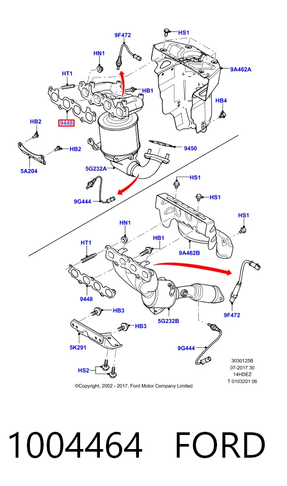 Vedante de tubo coletor de escape para Ford Fiesta Mk5 JH, JD