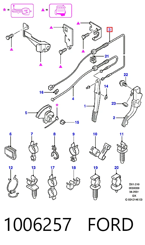Cabo/pedal de gás (de acelerador) para Ford Fiesta Mk4 JAS, JBS