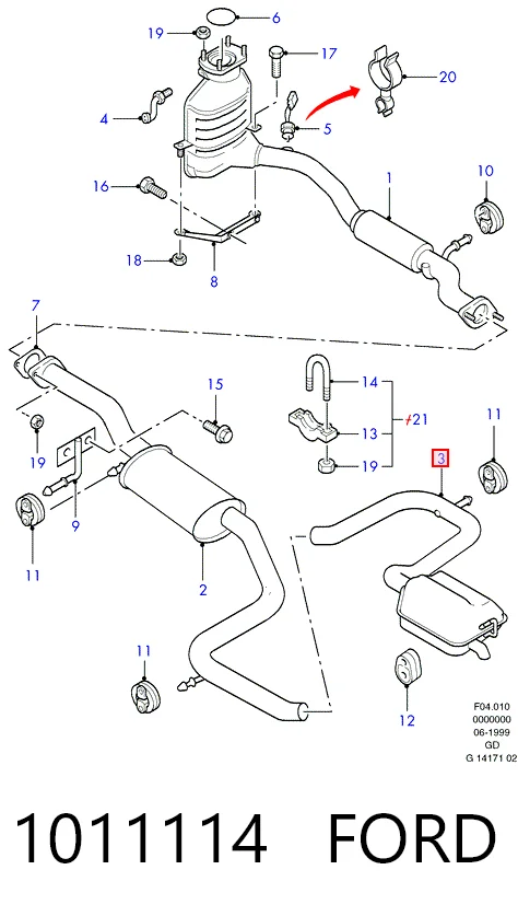  Silenciador, parte traseira Ford Mondeo II sedan (BFP) (1996 - 2000) II