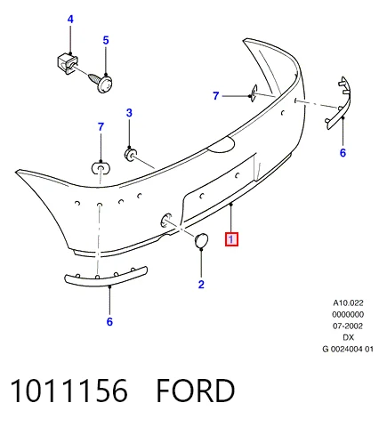  Pára-choque traseiro Ford Fiesta Mk4 hatchback (JAS, JBS) (1996 - 2002) Mk4