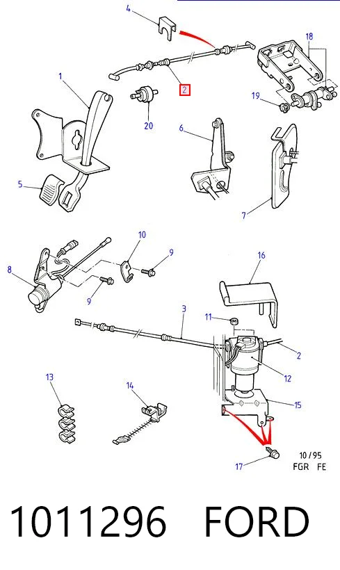 Compre Cabo/pedal de gás (de acelerador) Ford Escort 5