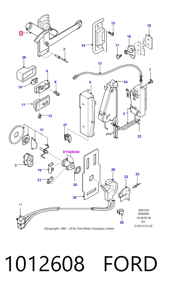 Mecanismo de acionamento de vidro da porta dianteira direita para Ford Transit IV E
