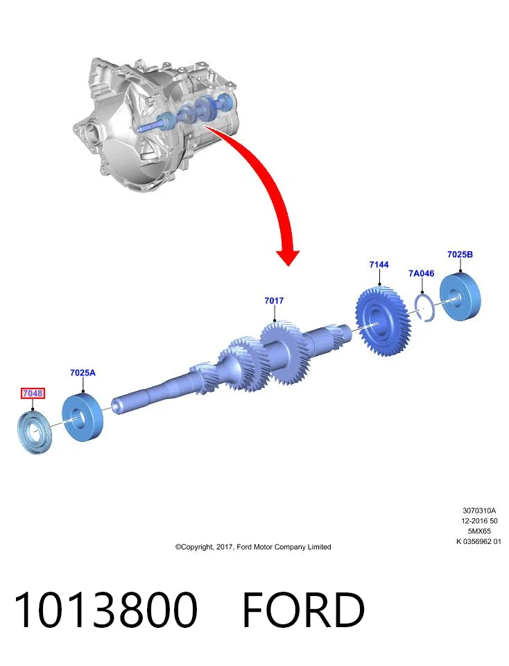 1013800 Ford Vedação da Caixa Automática de Mudança (de árvore de saída/primária)