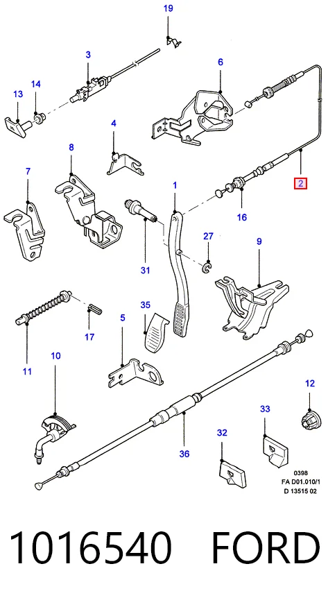 Compre Cabo/pedal de gás (de acelerador) Ford Escort 7
