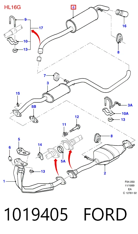 Silenciador, parte traseira Ford Escort preço, a partir de 46,92 USD