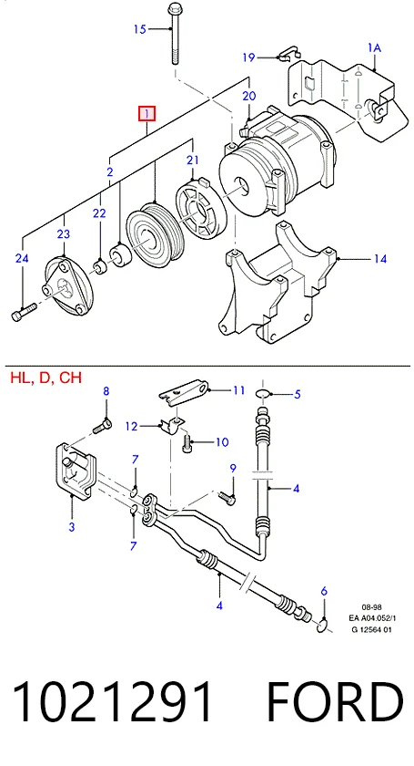  Compressor de aparelho de ar condicionado Ford Escort '91 EXPRESS сaixa (AVL) (1990 - 1994) '91 EXPRESS