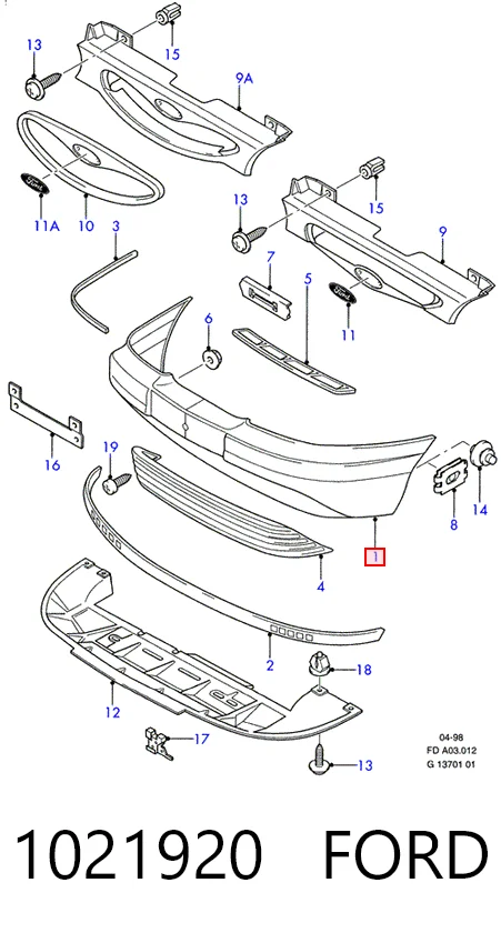 Pára-choque dianteiro para Ford Mondeo I GBP