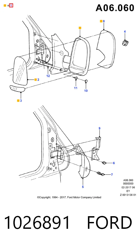  Espelho de retrovisão esquerdo Ford Transit IV сaixa (E) (1994 - 2000) IV