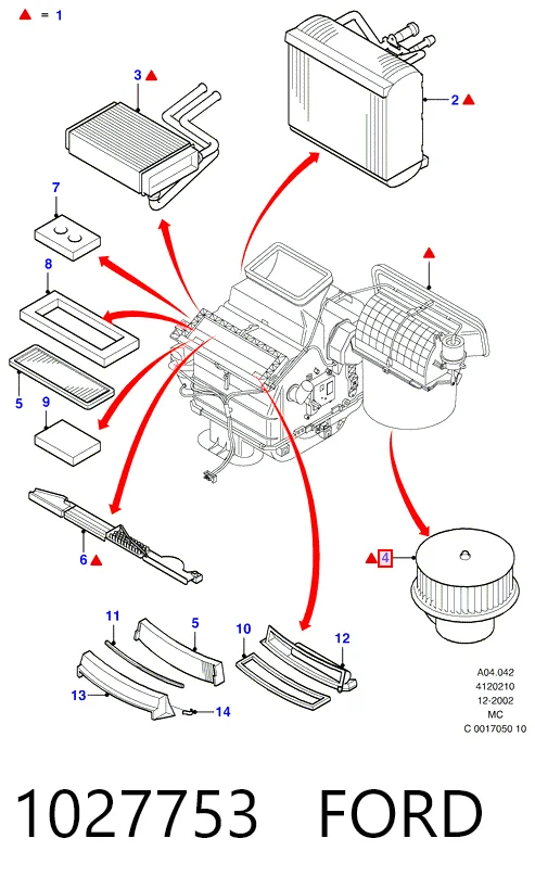 Motor de ventilador de forno (de aquecedor de salão) para Ford Mondeo II BFP