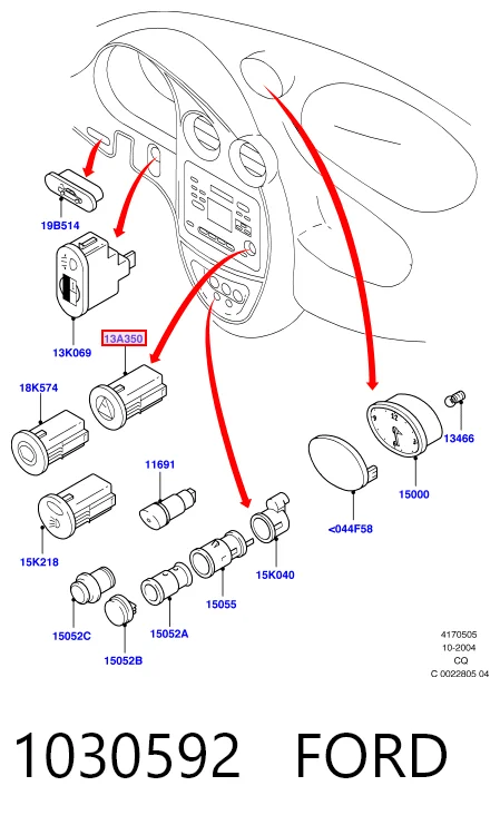 Compre Botão de ativação do sinal de emergência Ford Transit 5