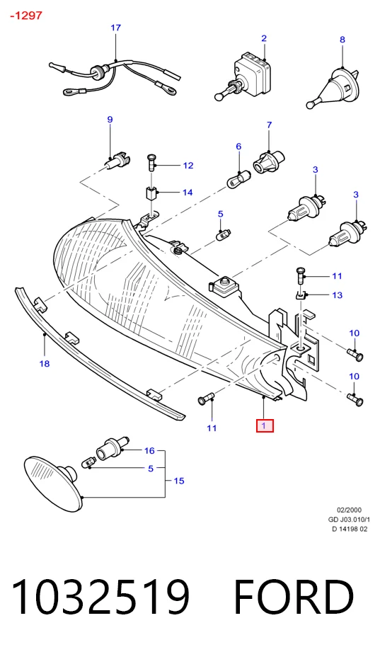 1032519 Ford Luz esquerda