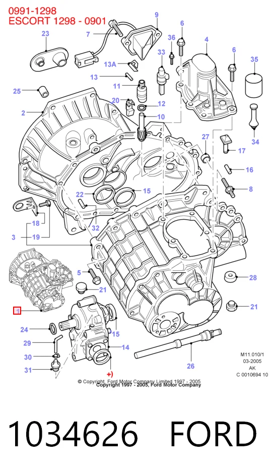  Caixa de Mudança montada (caixa mecânica de velocidades) Ford Escort VI hatchback (GAL) (1992 - 1995) VI