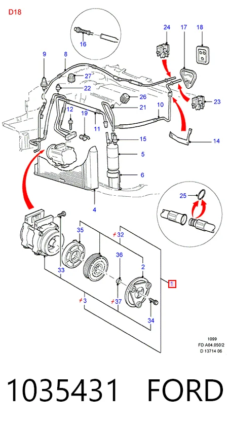 1035431 Ford Compressor de aparelho de ar condicionado