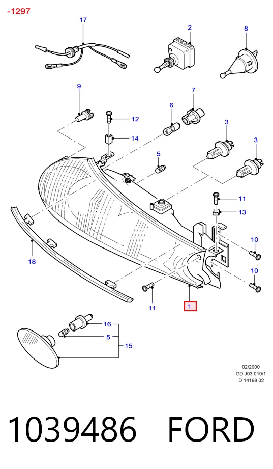 Luz direita Ford Mondeo II sedan (BFP) (1996 - 2000) II