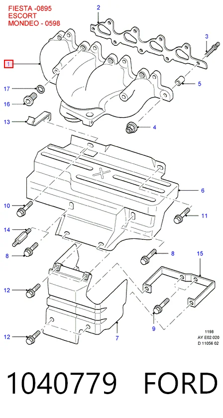 Tubo coletor de escape para Ford Mondeo BFP
