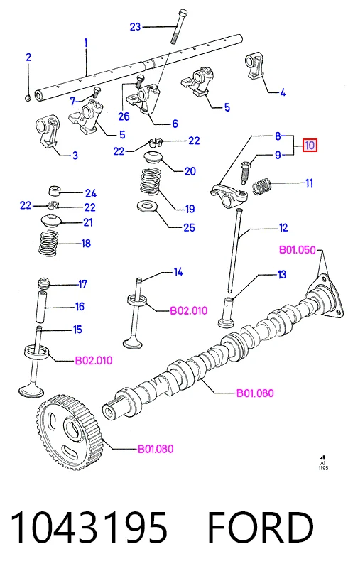 Balanceiro de válvula (balanceiro de válvulas) para Ford Transit IV E