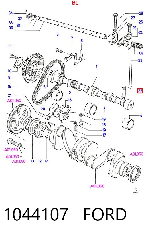 Compensador hidrâulico (empurrador hidrâulico), empurrador de válvulas para Ford Fiesta GBFT