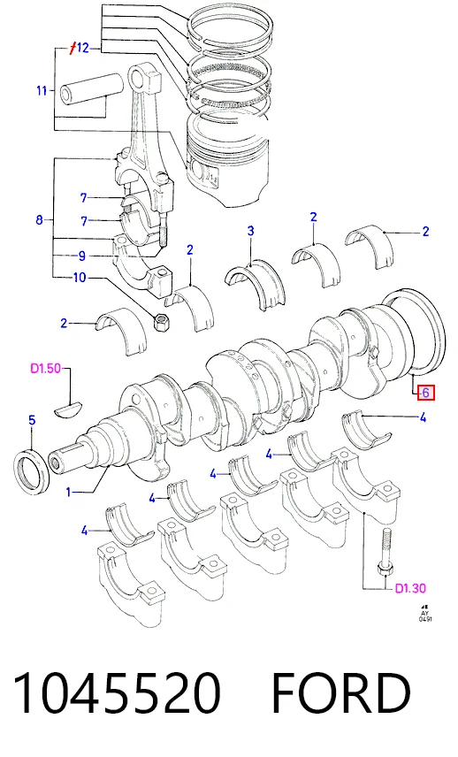 Vedação traseira de cambota de motor para Ford Fiesta Mk2 FBD
