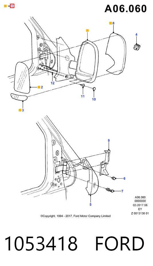  Espelho de retrovisão esquerdo Ford Transit IV сaixa (E) (1994 - 2000) IV