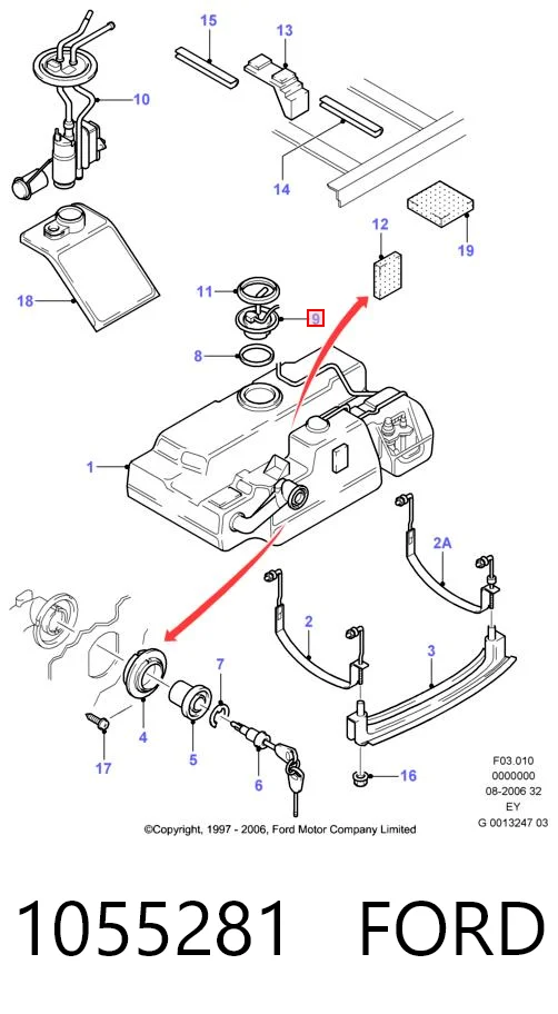 Sensor do nível de combustível no tanque para Ford Transit E