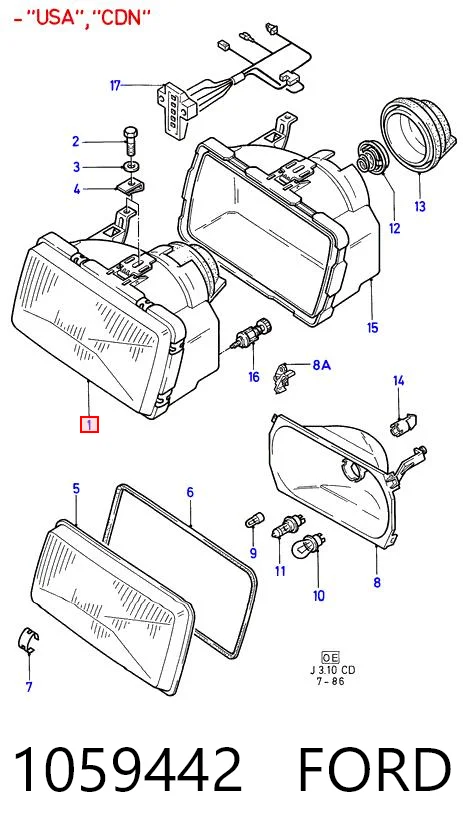 Luz direita para Ford Sierra GBC
