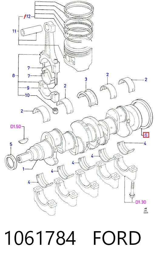 Vedação traseira de cambota de motor Ford Fiesta Mk2 FBD