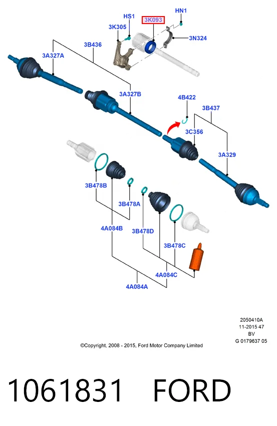 1061831 Ford Rolamento suspenso do semieixo dianteiro