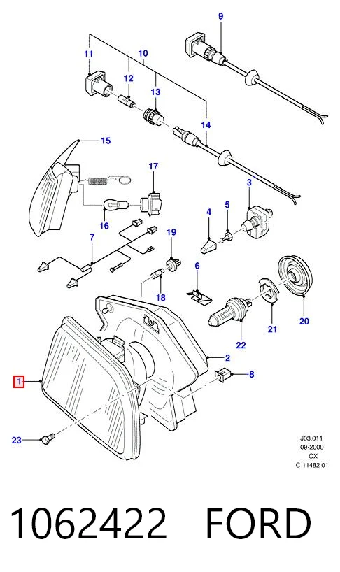  Luz direita Ford Fiesta Mk3 hatchback (GFJ) (1989 - 1995) Mk3