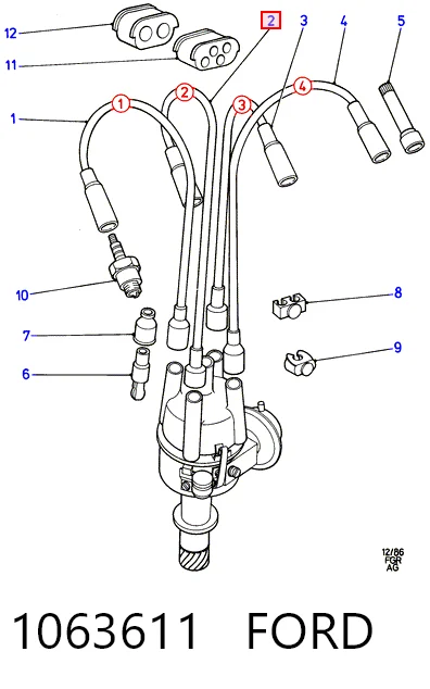 Fios de alta voltagem, kit para Ford Sierra II GBG, GB4