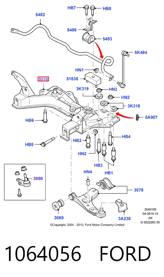 Viga de suspensão dianteira (plataforma veicular) Ford Focus I DFW