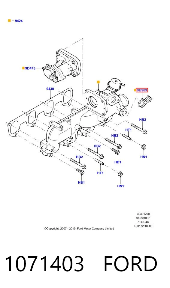 1071403 Ford Sensor de posição da válvula de borboleta (potenciômetro)