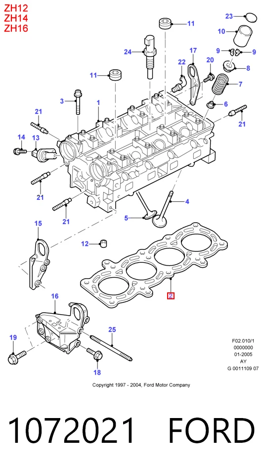  Vedante de cabeça de motor (CBC) Ford Focus I sedan (DFW) (1999 - 2005) I