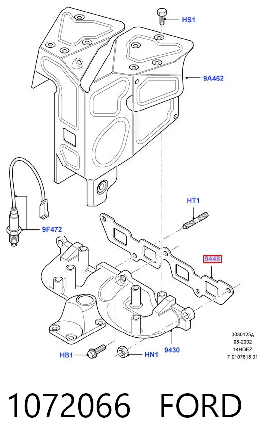  Vedante de tubo coletor de escape Ford Fiesta Mk5 hatchback (JH, JD) (2001 - 2008) Mk5