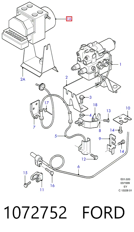 Unidade hidráulico de controlo ABS para Ford Transit E