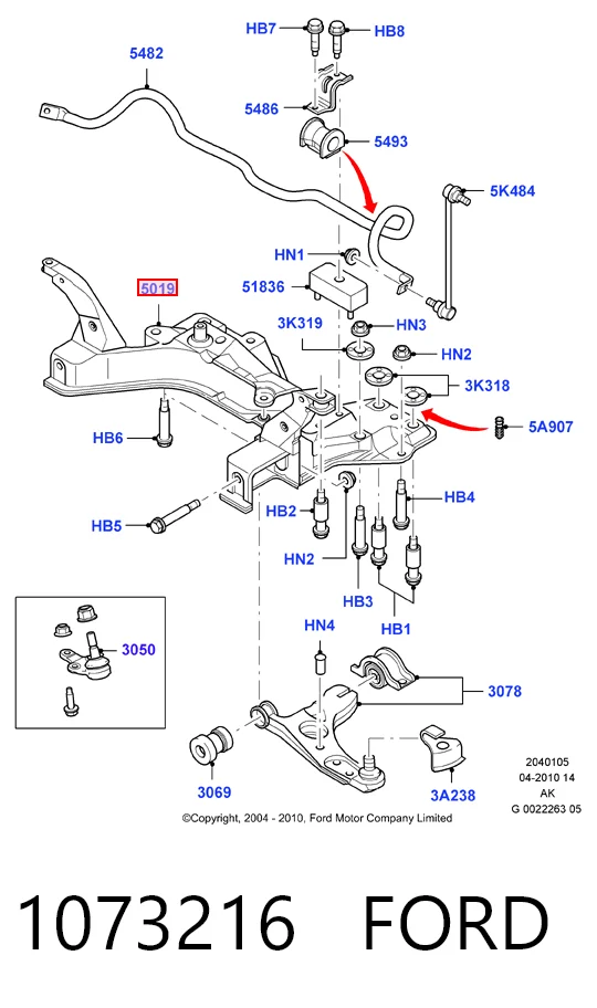  Viga de suspensão dianteira (plataforma veicular) Ford Focus I sedan (DFW) (1999 - 2005) I