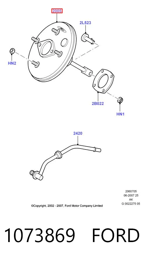 Reforçador dos freios a vácuo para Ford Focus I DFW