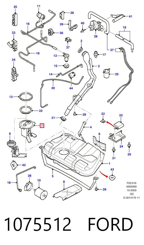 Módulo de bomba de combustível com sensor do nível de combustível Ford Mondeo II BFP ao melhor preço
