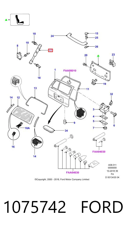Amortecedor de tampa de porta-malas (de 3ª/5ª porta traseira) Ford Escort VII GAL, ANL ao melhor preço