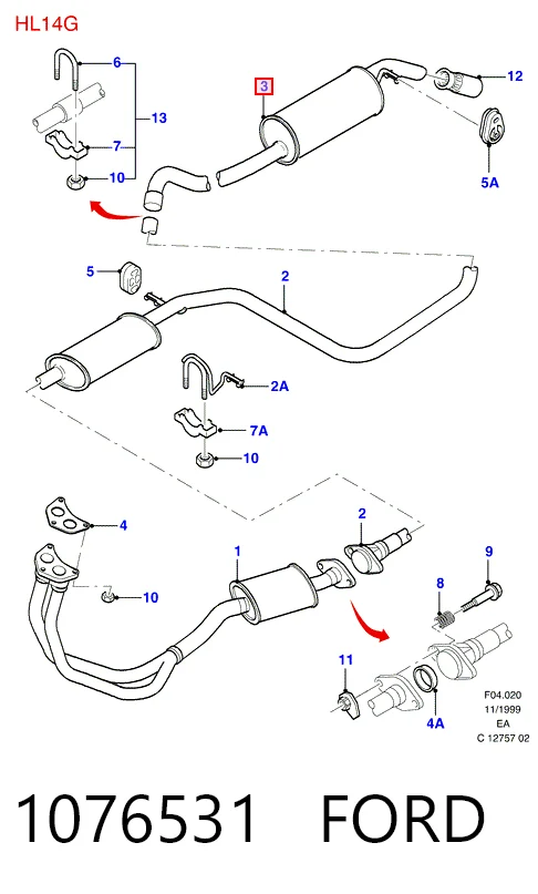 Silenciador, parte traseira para Ford Escort VII ALL