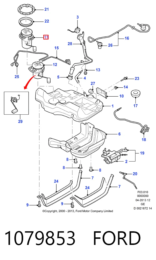 1079853 Ford Módulo de bomba de combustível com sensor do nível de combustível