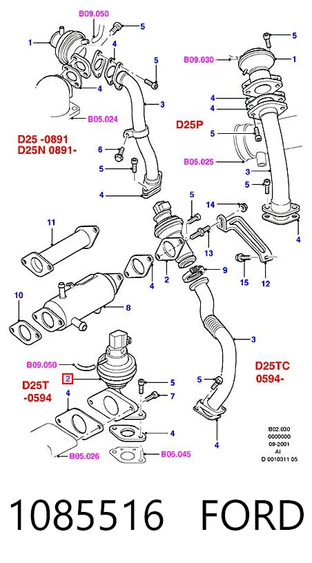 Válvula EGR de recirculação dos gases para Ford Transit IV E