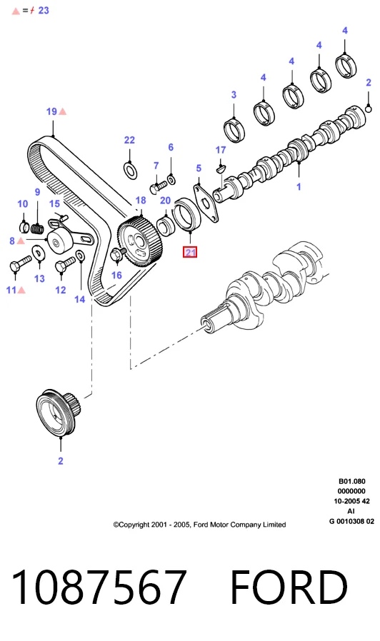 Vedação da árvore distribuidora de motor para Ford Transit III V