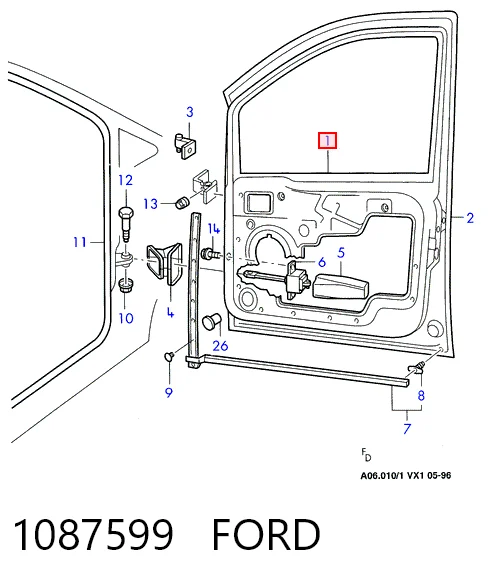 Porta dianteira esquerda para Ford Galaxy I VY WGR