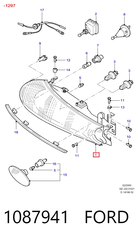 Luz esquerda Ford Mondeo II BFP