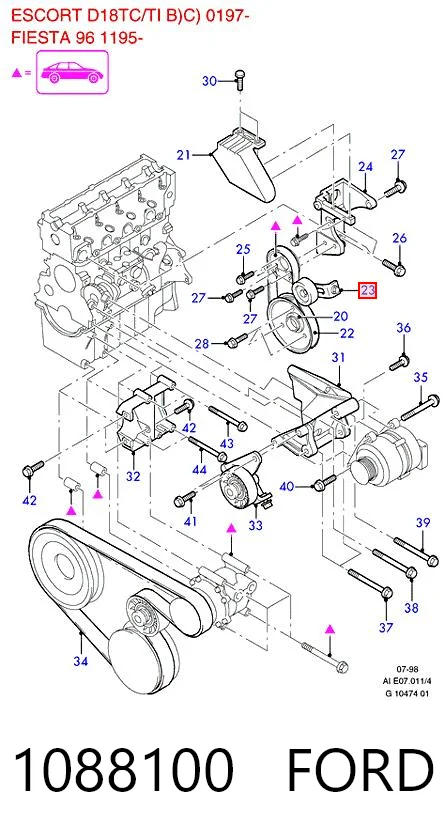 Reguladora de tensão da correia de transmissão Ford Escort  AVL ao melhor preço