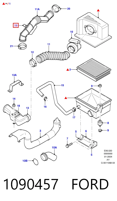 1090457 Ford Sensor de temperatura da mistura de ar