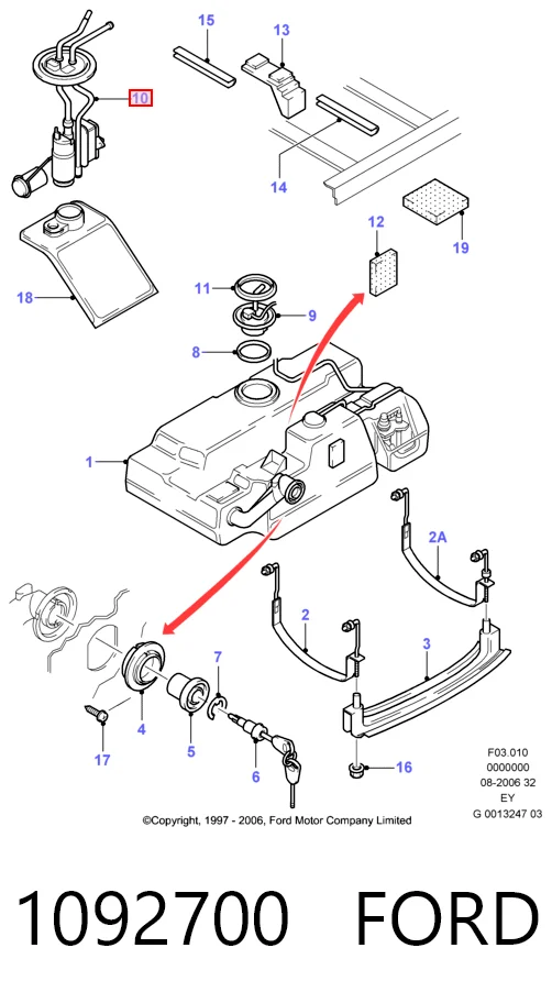  Bomba de combustível elétrica submersível Ford Transit IV plataforma a bordo (T) (1985 - 1992) IV
