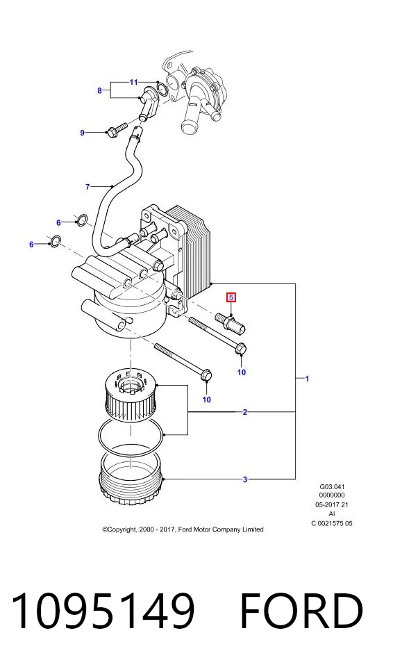 1095149 Ford Sensor de pressão de óleo