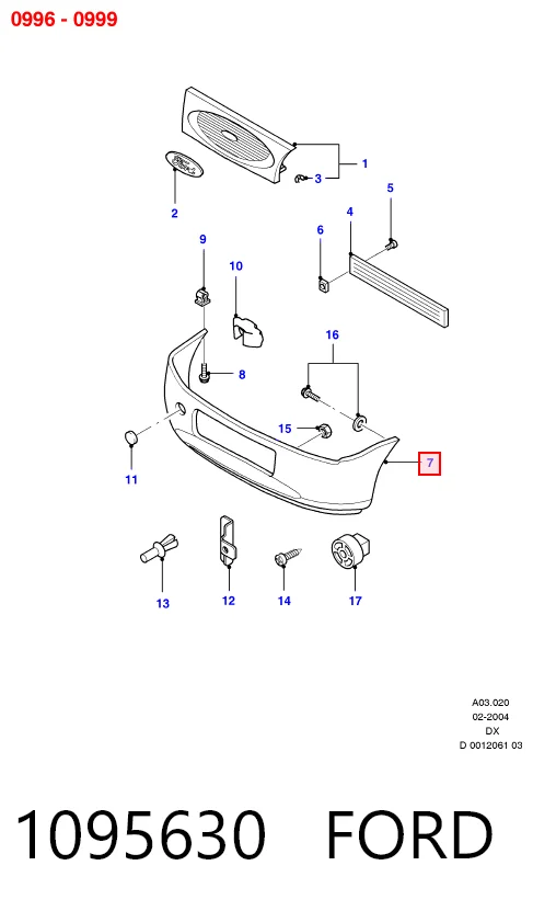  Pára-choque dianteiro Ford Fiesta Mk4 hatchback (JAS, JBS) (1996 - 2002) Mk4
